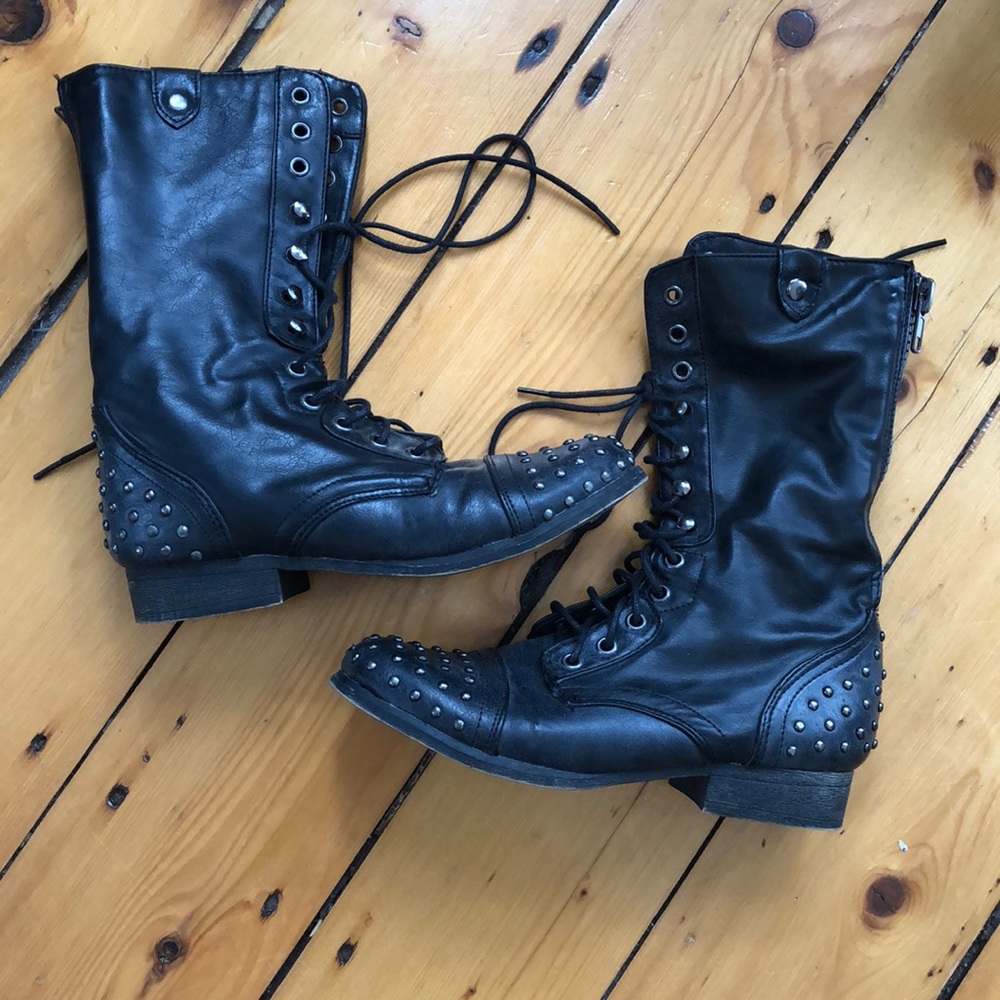 Madden Girl Studded Combat Boots